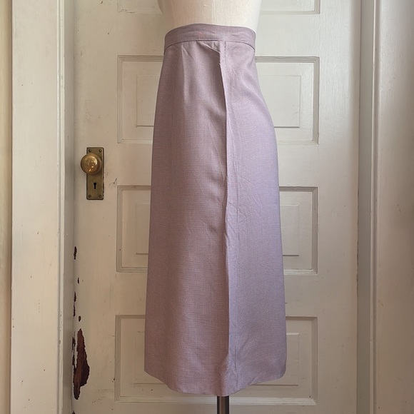 1940’s Light Pink and Grey Muted Houndstooth Pencil Skirt with Side Metal Zip - Picture 3 of 14